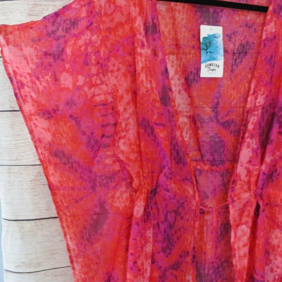 Hawaiian Tropic Hot Coral Swimsuit Cover Up - Picture 8 of 10